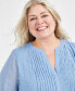 Plus Size Pintuck Blouse, Created for Macy's