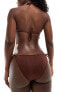 ASOS DESIGN Maya mix & match tie side bikini bottom in chocolate brown