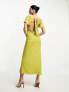 Фото #8 товара ASOS DESIGN flutter sleeve cowl neck midi dress in olive