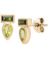 ფოტო #1 პროდუქტის Peridot (3/8 ct. t.w.) & Green Tourmaline (1/3 ct. t.w.) Bezel Stud Earrings in Gold Vermeil (Also available in Morganite & Pink Topaz) Created for Macy's