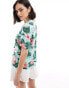 Superdry Beach resort shirt in luna rose mint