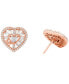 ფოტო #2 პროდუქტის Sterling Silver or Rose Gold-Plated Tapered Baguette Heart Stud Earrings
