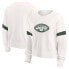 NFL New York Jets Women's Primary Antique Long Sleeve Crew Fleece Sweartshirt -