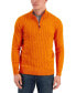 Фото #1 товара Men's Cable Knit Quarter-Zip Cotton Sweater, Created for Macy's