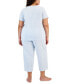 Фото #2 товара Plus Size 2-Pc. Cotton Cropped Pajamas Set, Created for Macy's