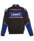 ფოტო #3 პროდუქტის Men's Black Jimmie Johnson Lowe's Twill Driver Uniform Full-Snap Jacket