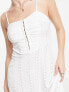 Фото #4 товара ASOS DESIGN Tall broderie strappy midi tea dress with hook and eye detail in white