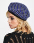 Reclaimed Vintage check beret in blue