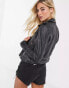 Фото #2 товара Barney's Originals Beppe leather jacket with ribbed detail