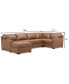 Фото #12 товара Radley 136" 4-Pc. Leather Square Corner Modular Chaise Sectional, Created for Macy's