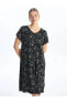 Фото #3 товара LCW Grace V Yaka Çiçekli Kısa Kollu Kadın Elbise