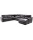 Фото #2 товара Gabrine 6-Pc. Leather Sectional with 2 Power Headrests & Chaise, Created for Macy's