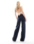 Фото #10 товара ASOS DESIGN Tall relaxed tailored trouser in navy stripe