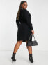 Фото #2 товара Vero Moda Curve wrap front knitted mini dress in black