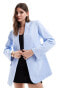 Фото #1 товара ASOS DESIGN tailored blazer with linen in light blue