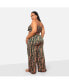 Plus Size Kadijah Abstract Print Drawstring Wide Leg Pants W. Pockets