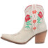 Фото #3 товара Dingo Play Pretty Embroidered Floral Snip Toe Cowboy Booties Womens Off White Ca
