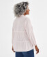 Фото #2 товара Plus Size Long-Sleeve Tiered Tunic Shirt, Created for Macy's