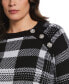 ფოტო #3 პროდუქტის Plus Size Button Trim Long Sleeve Sweater