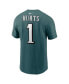 Фото #4 товара Men's Jalen Hurts Midnight Green Philadelphia Eagles Player Name and Number T-shirt