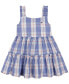 ფოტო #1 პროდუქტის Toddler Girls Plaid Open-Back Tiered Dress
