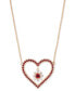 Фото #1 товара Marchesa gold-Tone Color Crystal Heart Pendant Necklace, 16" + 3" extender