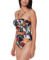 Фото #2 товара Bar Iii 300721 Women Printed Bandeau Cutout One-Piece Swimsuit Size 18
