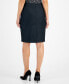 ფოტო #2 პროდუქტის Women's Dressy Denim Back-Zip Pencil Skirt