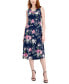 Фото #1 товара Petite Floral-Print A-Line Midi Dress