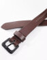 Фото #1 товара ASOS DESIGN leather belt with weave detail in brown