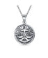 ფოტო #1 პროდუქტის Libra Zodiac Sign Astrology Horoscope Round Medallion Pendant For Men Women Necklace Antiqued Sterling Silver