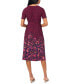 ფოტო #2 პროდუქტის Petite Mixed-Print Belted Midi Dress