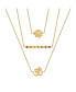 ფოტო #1 პროდუქტის Aligned in Serenity - Lotus OM Chakra Bar Triple Layer Necklace