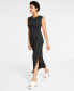 Фото #3 товара Petite Side-Ruched Midi Dress, Created for Macy's