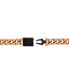 ფოტო #3 პროდუქტის Black & Rose Gold-Tone IP Stainless Steel Link 22" Necklace