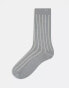 ASOS DESIGN capsule collection rib sock in grey