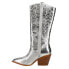 Фото #3 товара Corkys Howdy Tall Snip Toe Metallic Zippered Womens Silver Casual Boots 81-0018