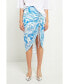 Фото #1 товара Women's Marble Print Slit Midi Skirt