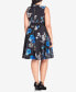 ფოტო #2 პროდუქტის Trendy Plus Size Floral-Print Sleeveless A-Line Dress