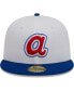 Фото #2 товара Men's White, Royal Atlanta Braves Optic 59FIFTY Fitted Hat