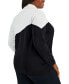 Фото #2 товара Plus Size Colorblocked Turtleneck Sweater