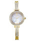 Eco-Drive Women's Gold-Tone Stainless Steel & Crystal Bangle Bracelet Watch 25mm