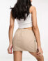 Фото #6 товара Miss Selfridge cargo pocket detail mini skirt in stone