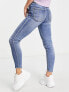 Stradivarius Petite super high waist skinny jean in medium blue