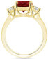 Garnet and Diamond Ring (3-1/10 ct.t.w and 1/3 ct.t.w) 14K Yellow Gold