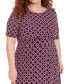 Фото #4 товара Plus Size Printed Short-Sleeve Midi Dress