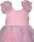 Фото #3 товара Baby Girls Rib Knit To Rainbow Mesh Hanky Hem Dress