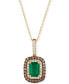 Фото #1 товара Ожерелье Le Vian Emerald & Diamond 18" Pendant Necklace