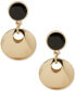 Фото #1 товара Gold-Tone Disc Doorknocker Drop Earrings