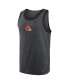 Фото #3 товара Men's Heathered Charcoal Cleveland Browns Tri-Blend Tank Top